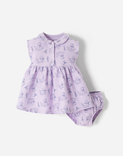 Conjunto vestido + bloomer bebé niña
