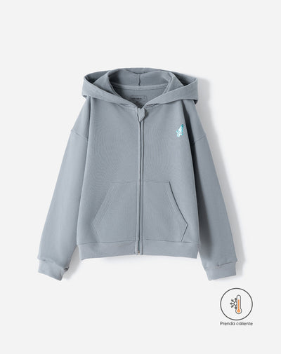 Buzo oversize gris niño