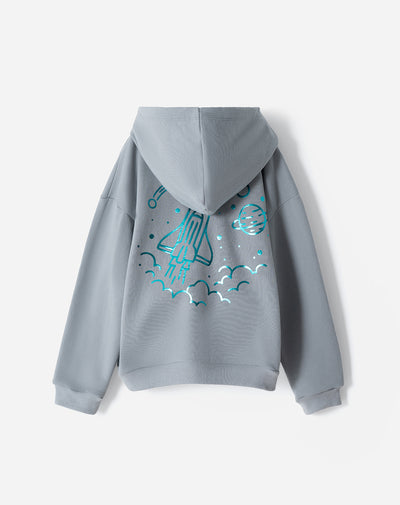 Buzo oversize gris niño