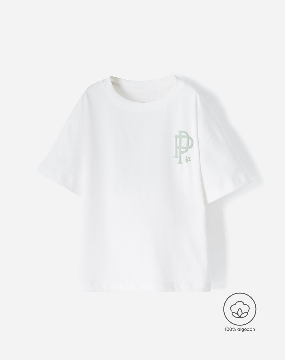 Camiseta oversize algodón Paw Patrol blanca niño