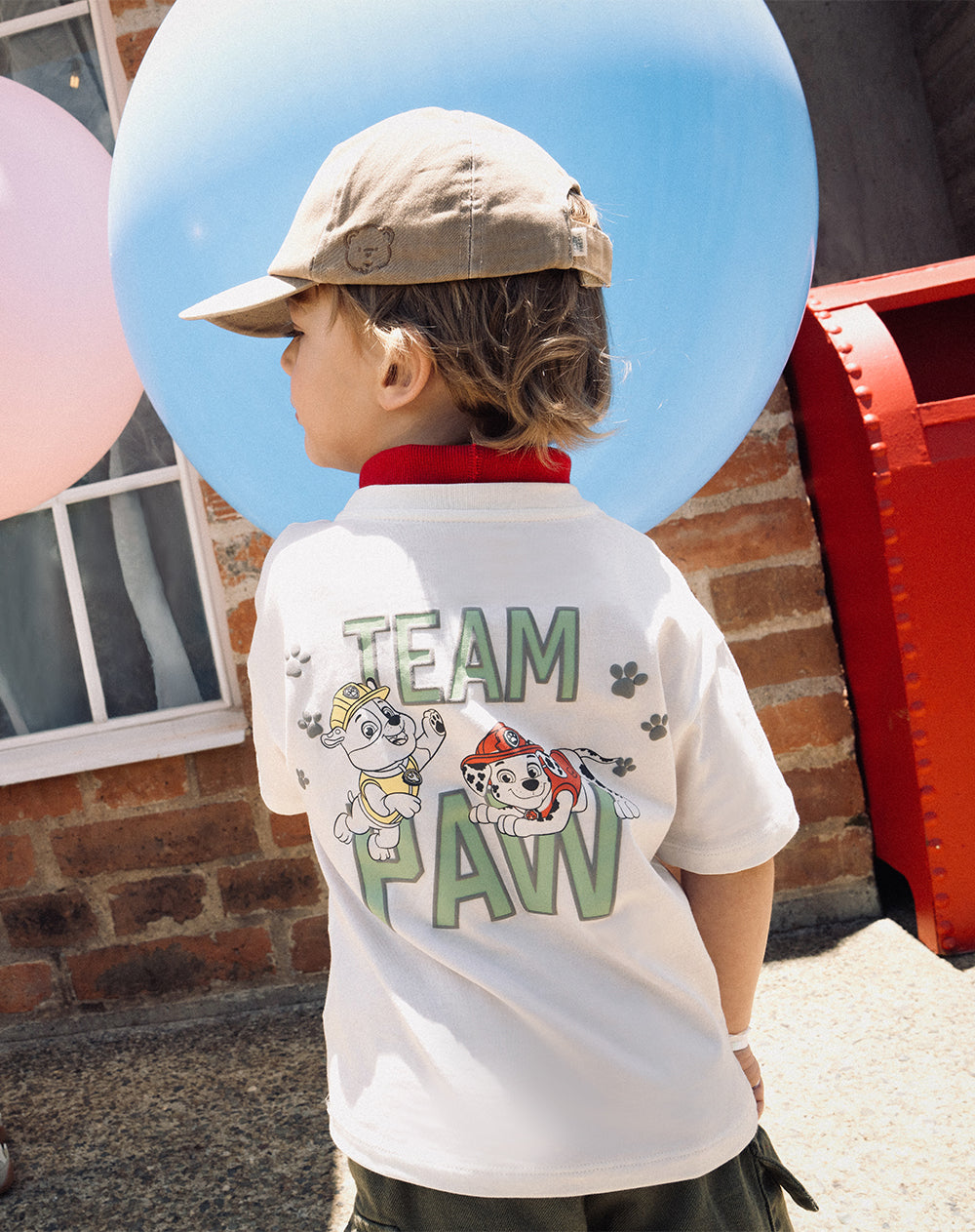 Camiseta oversize algodón Paw Patrol blanca niño