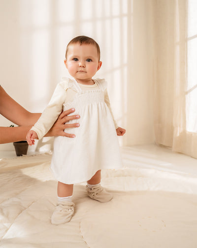 Conjunto vestido + bloomer bebé niña