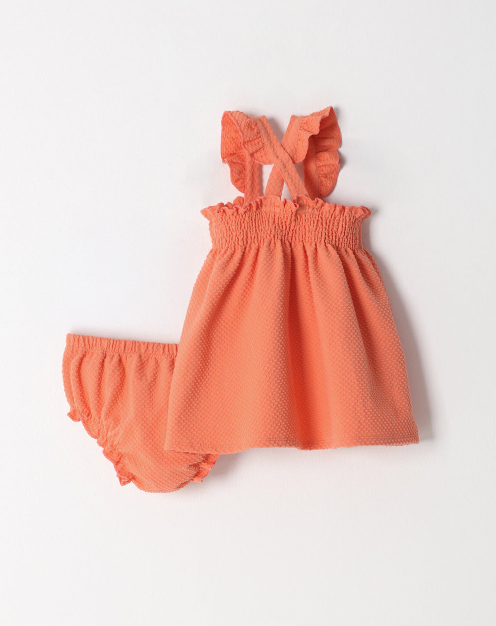 Conjunto vestido + panty en tela con textura coral