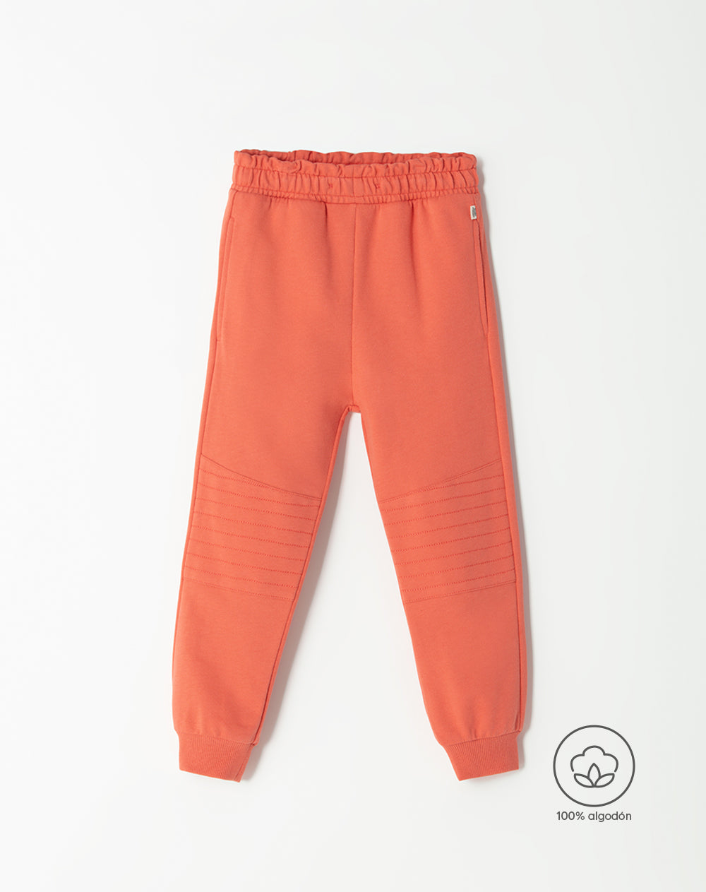 Jogger regular fit tiro medio naranja