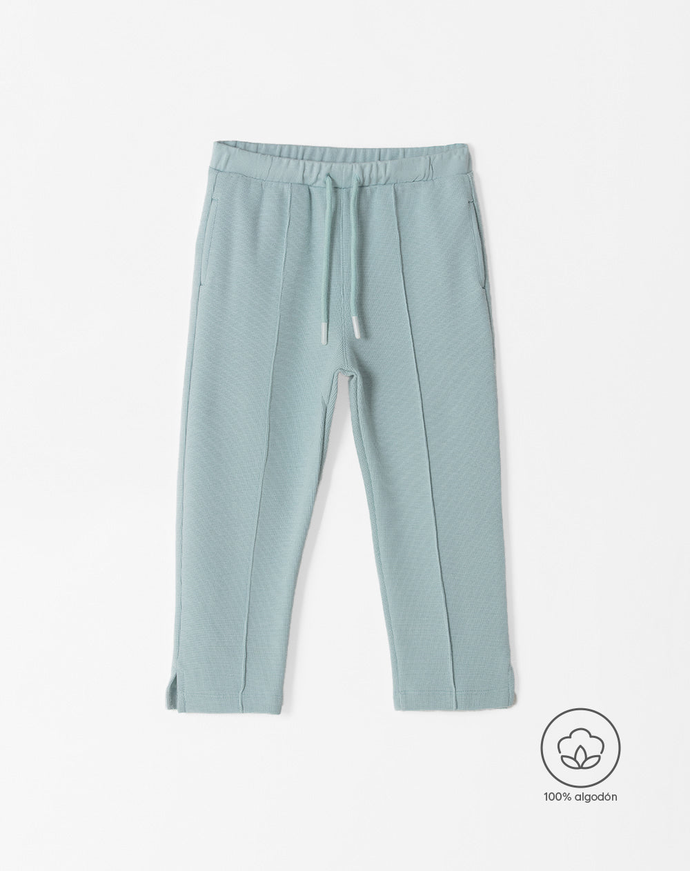 Pantalón regular fit tiro medio azul