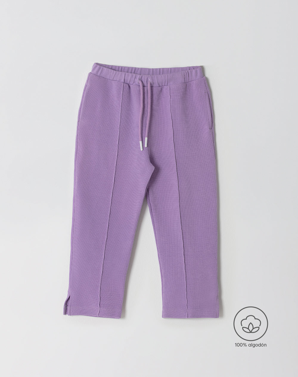 Pantalón regular fit tiro medio morado