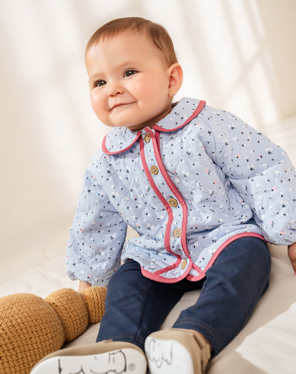 Chaqueta regular sin capucha estampada bebé niña