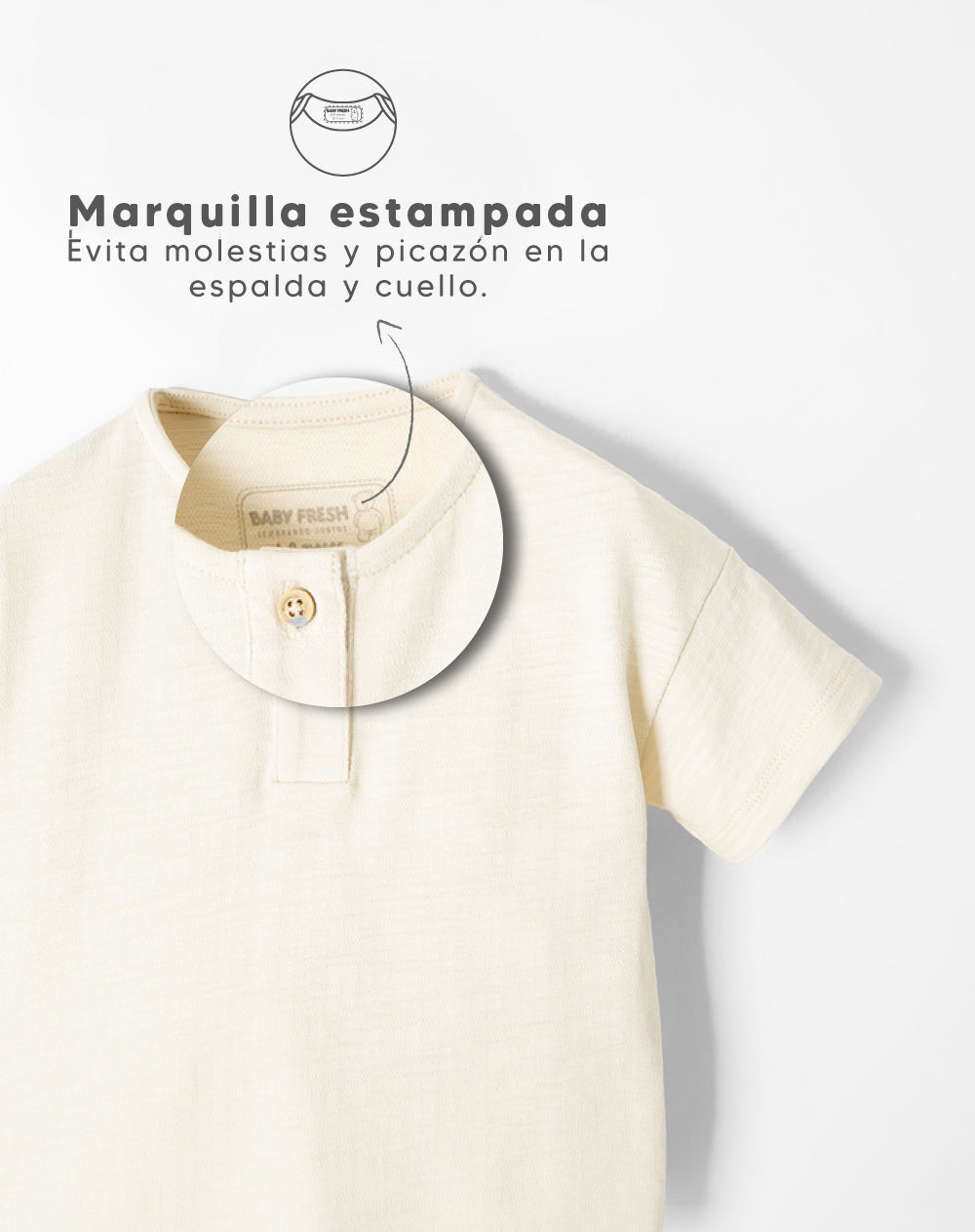 Camiseta oversized fit manga corta crema