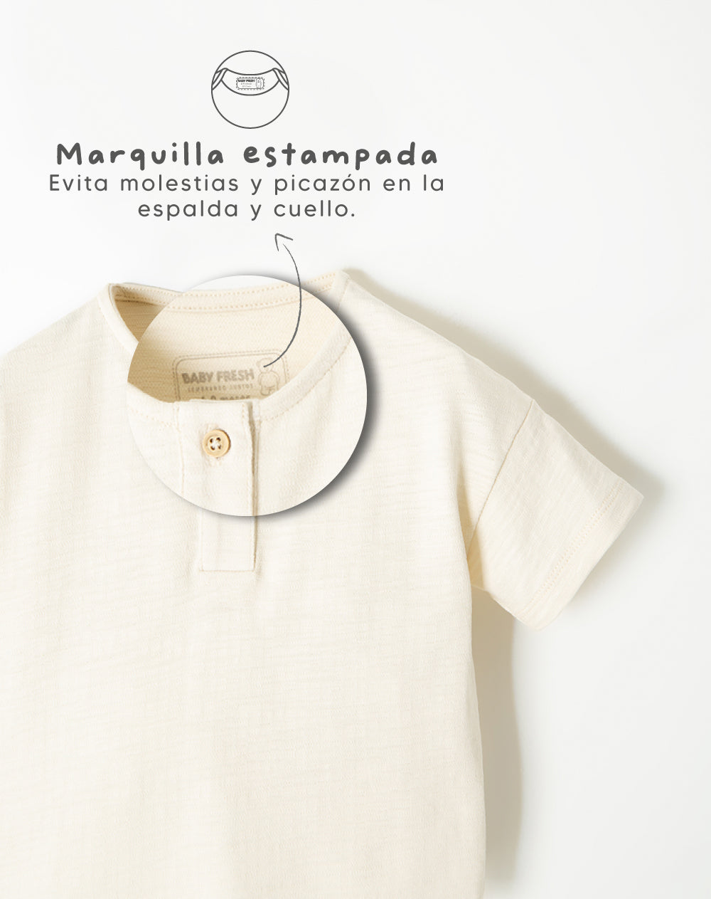 Camiseta oversized fit manga corta crema