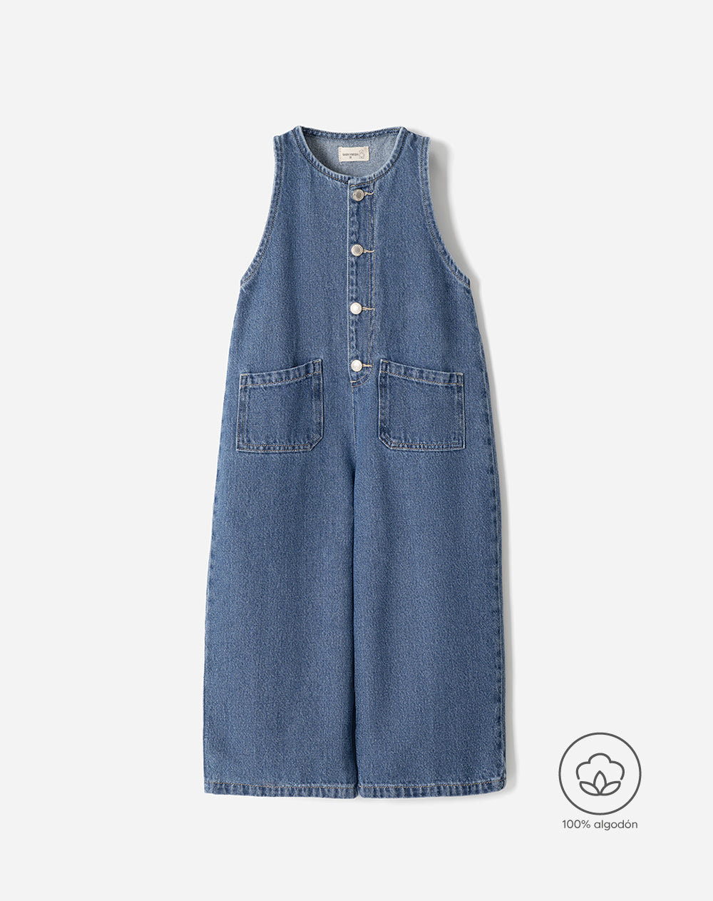 Enterizo largo oversize  índigo medio niña