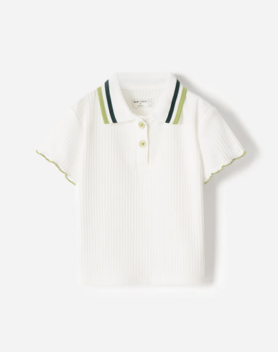Polo regular blanca niña