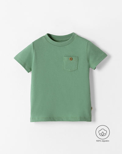 Camiseta regular fit manga corta verde