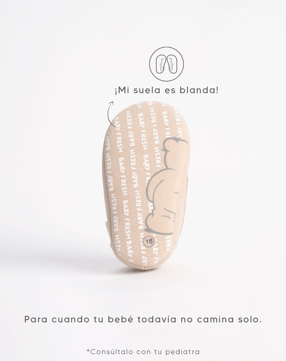 Mocasines suela blanda beige bebé niño