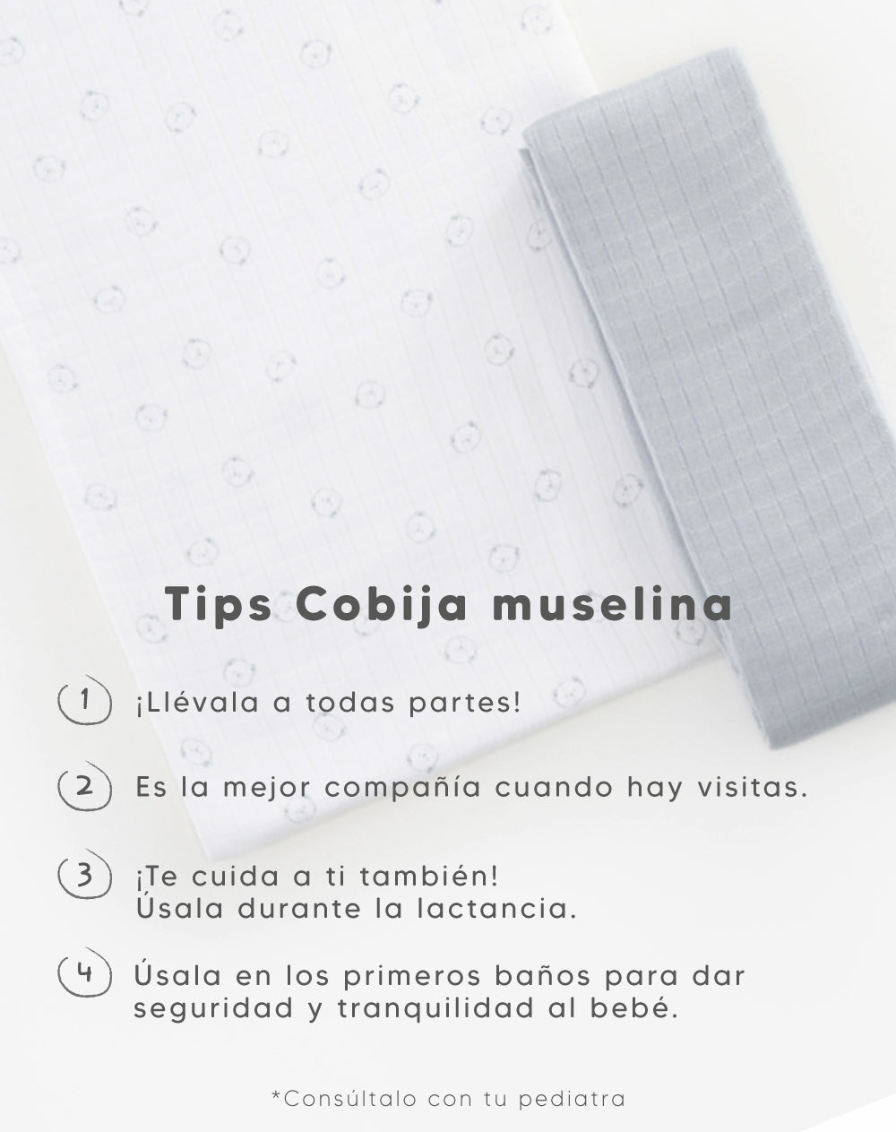 Muselina para bebé unisex x2unds surtida