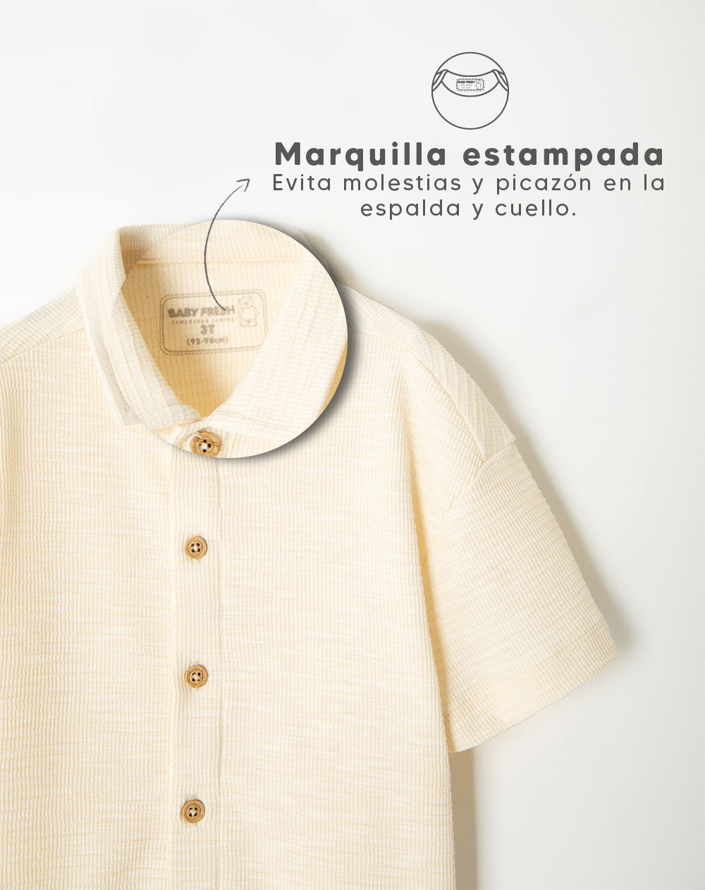 Camisa oversized fit manga corta crema