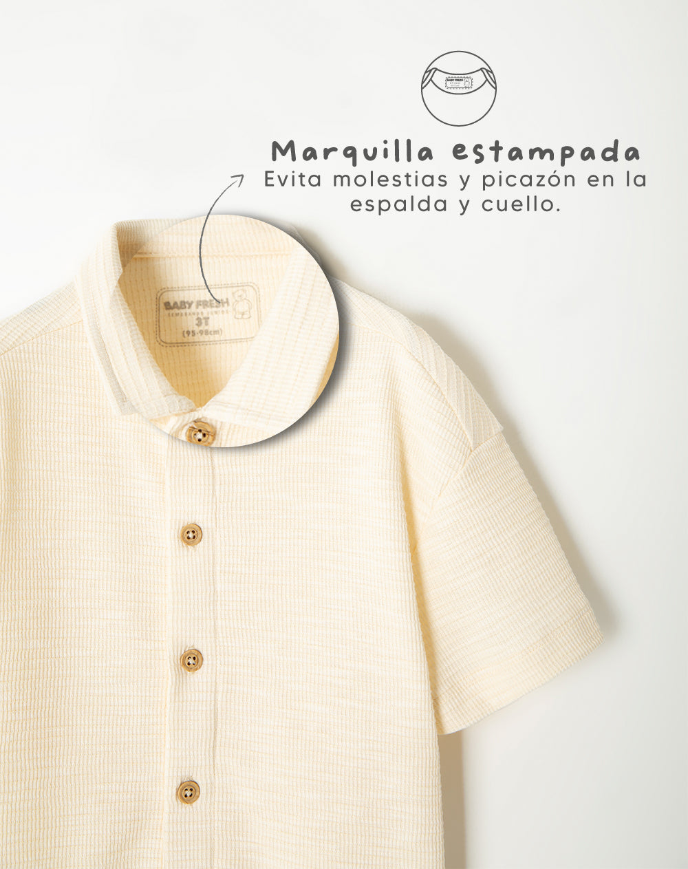 Camisa oversized fit manga corta crema
