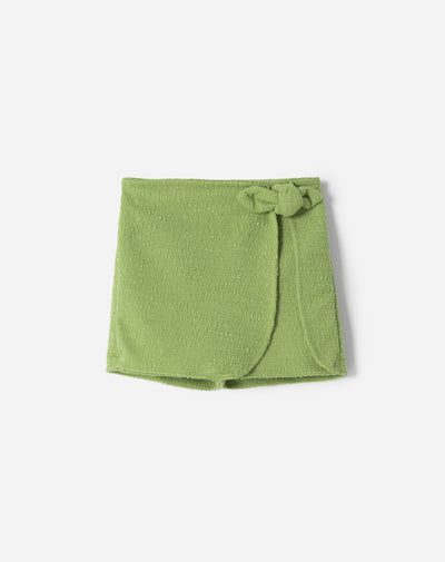 Falda short tiro alto verde niña