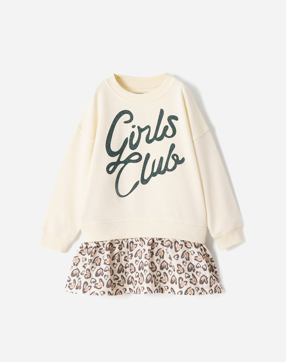 Vestido midi oversize beige niña