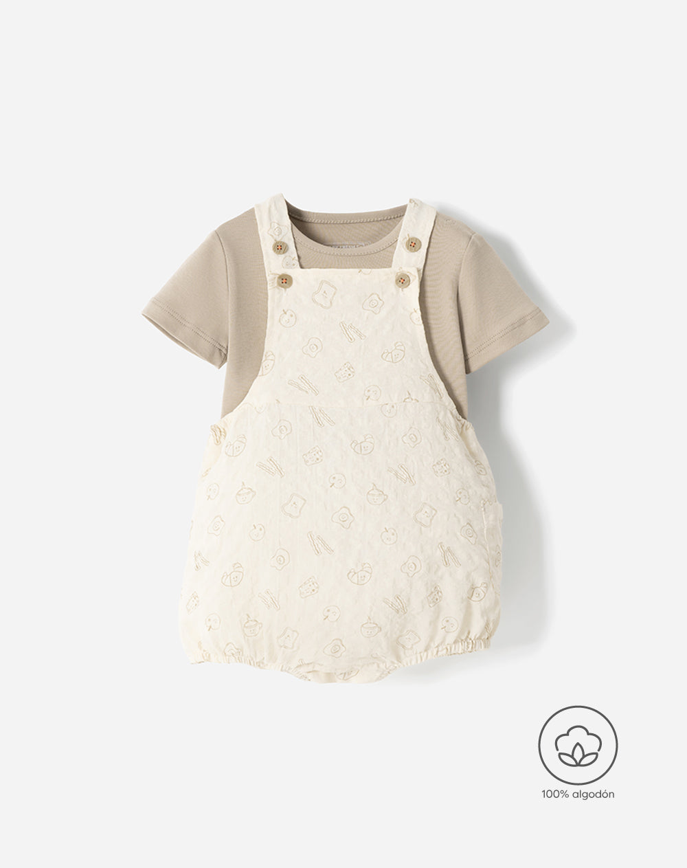 Conjunto camiseta + overol algodón bebé unisex