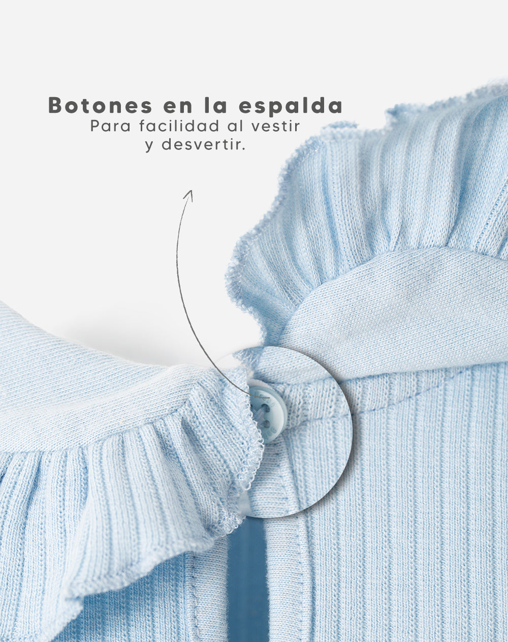 Body manga corta azul bebé niña