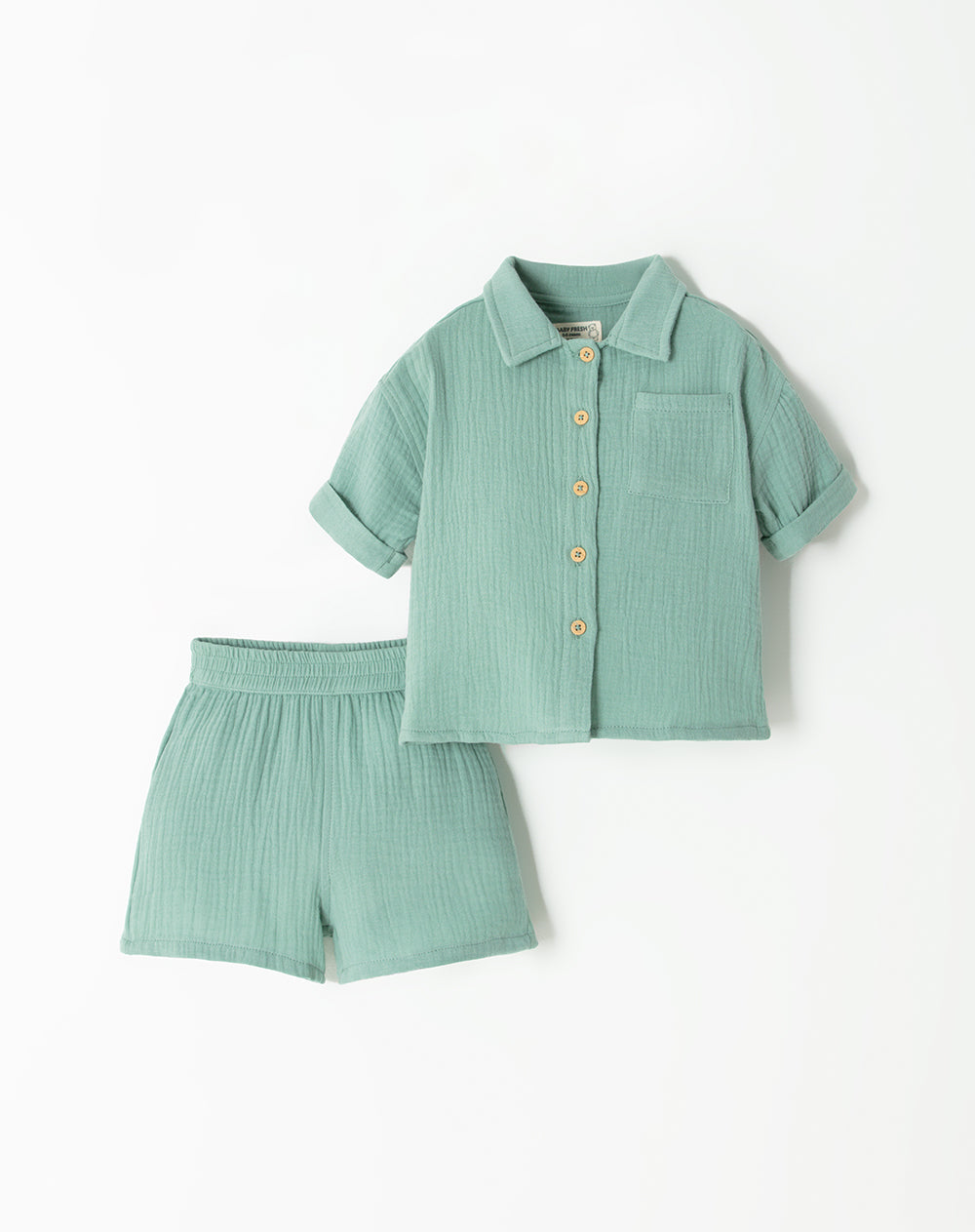 Conjunto pantalon corto manga corta verde
