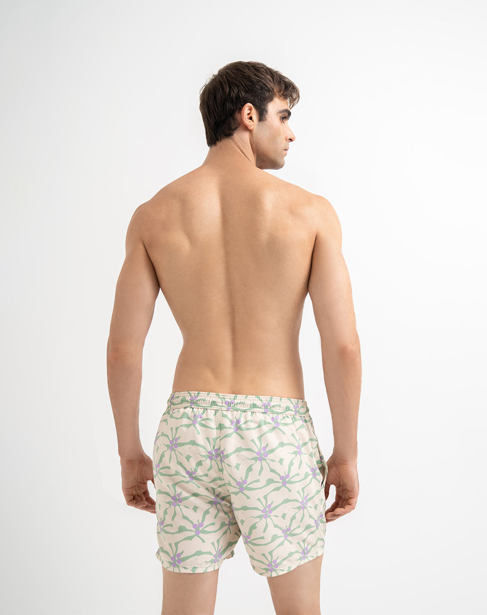 Short pantaloneta verde estampado