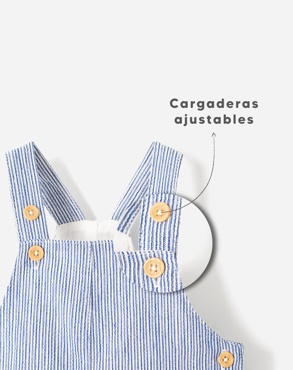 Overol corto regular azul bebé niño