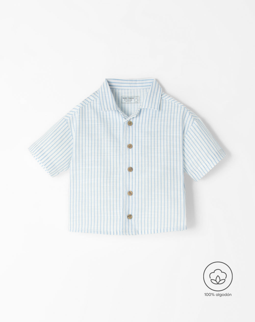 Camisa relaxed fit manga corta blanco estampado