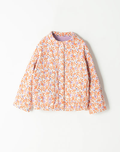 Chaqueta doble faz morada estampada