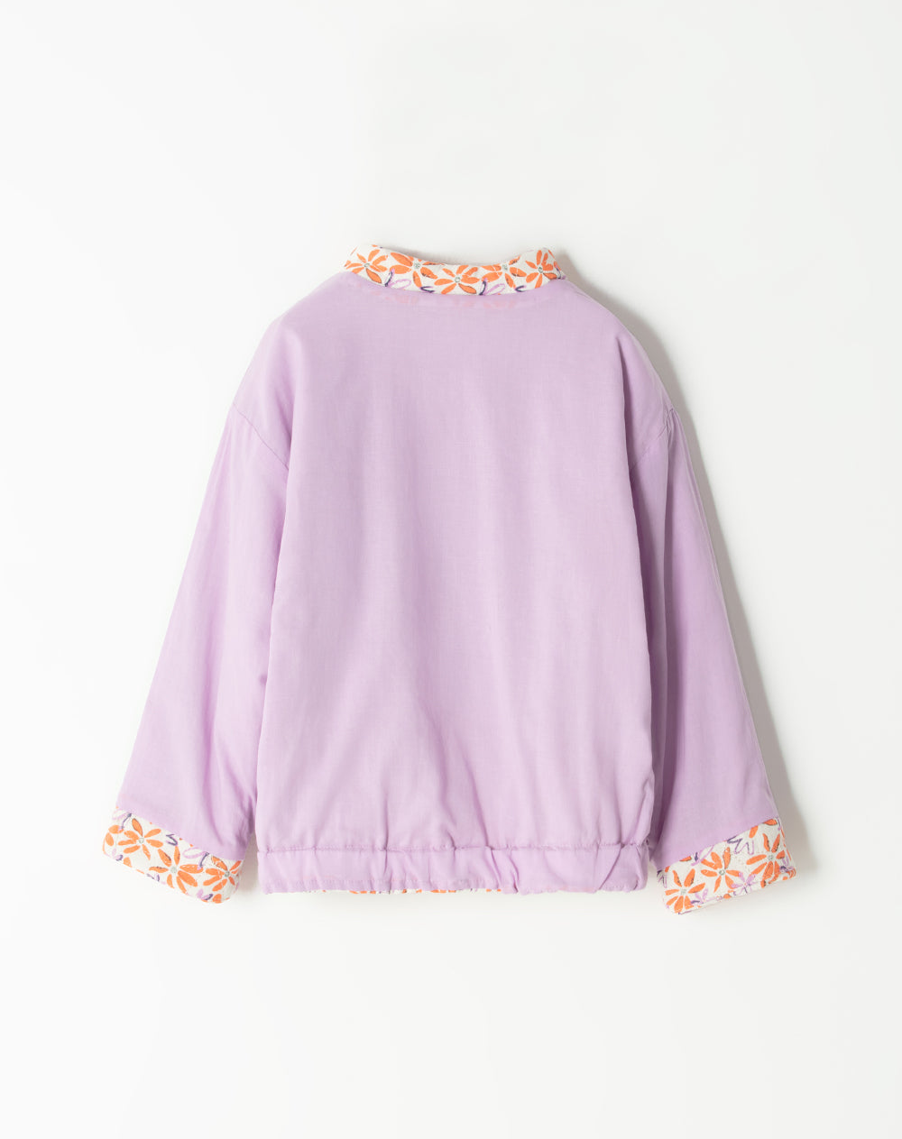 Chaqueta regular fit sin capucha crema estampado
