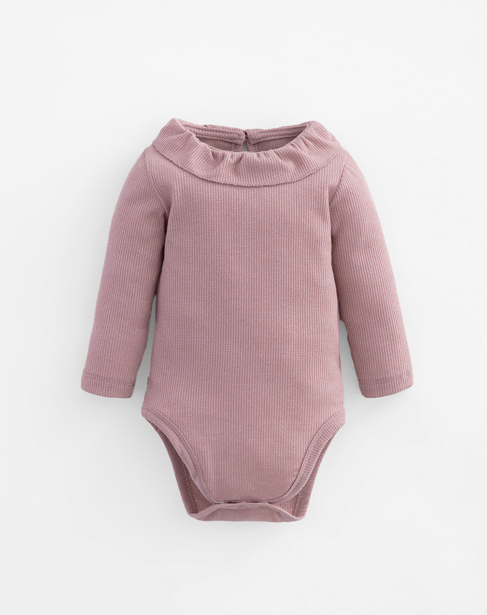 Body cuello redondo manga larga rosado