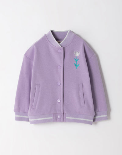Chaqueta bomber regular morada niña
