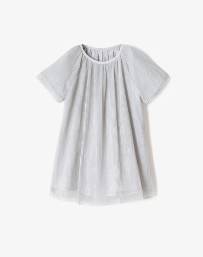 Vestido regular brillos gris niña
