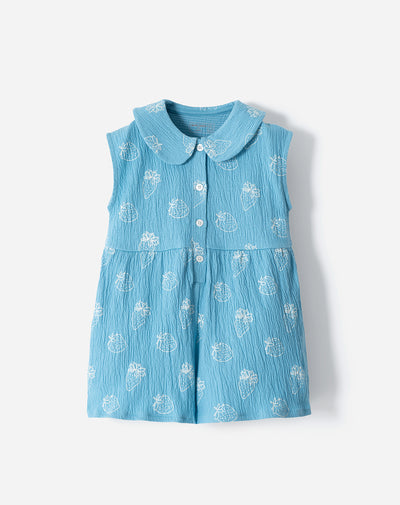 Enterizo corto regular estampado niña