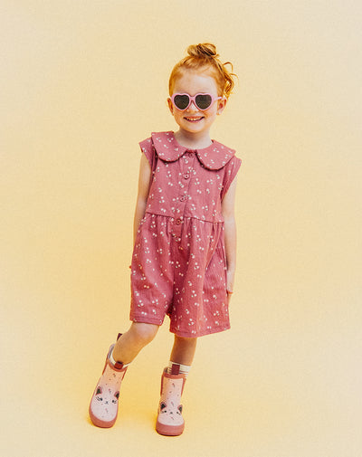 Enterizo corto regular estampado niña