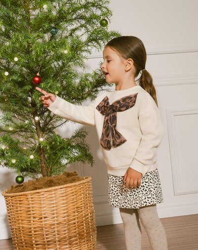 Buzo perchado algodón aplique moño niña