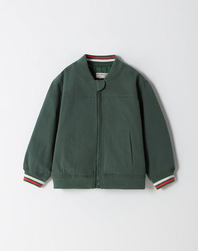 Chaqueta regular fit sin capucha verde militar