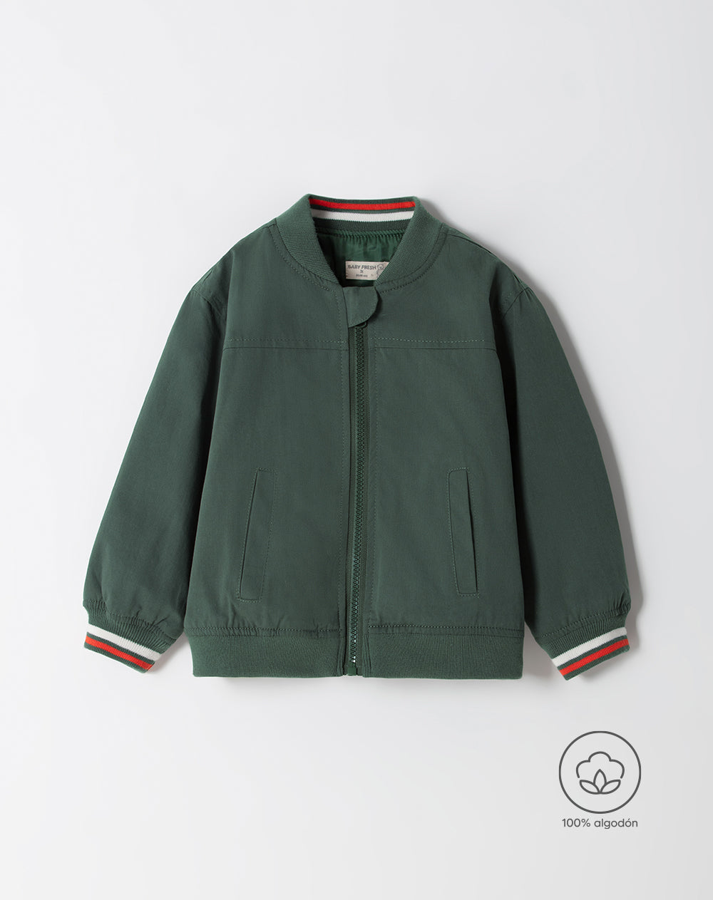 Chaqueta regular fit sin capucha verde militar
