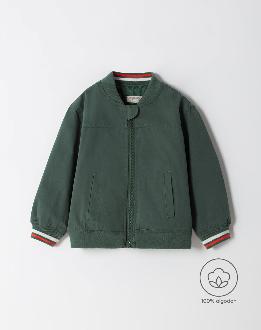 Chaqueta regular fit sin capucha verde militar