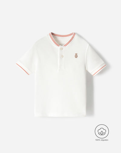 Camiseta regular algodón blanca bebé