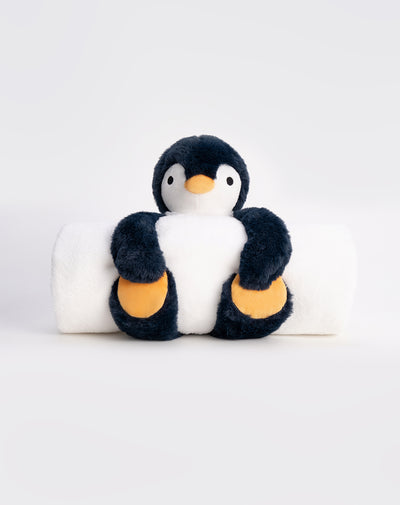 Cobija con peluche de pingüino bebé unisex