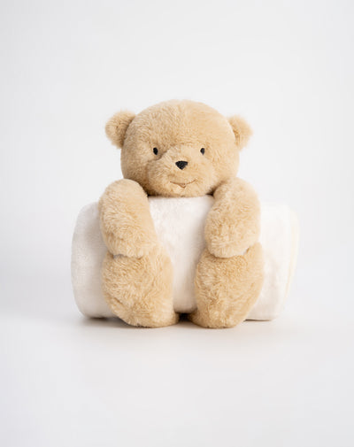Cobija con peluche de oso bebé unisex