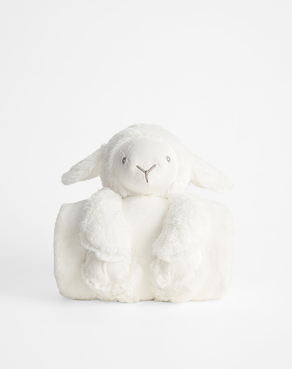 Cobija con peluche de oveja  blanco