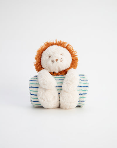 Cobija con peluche de león multicolor