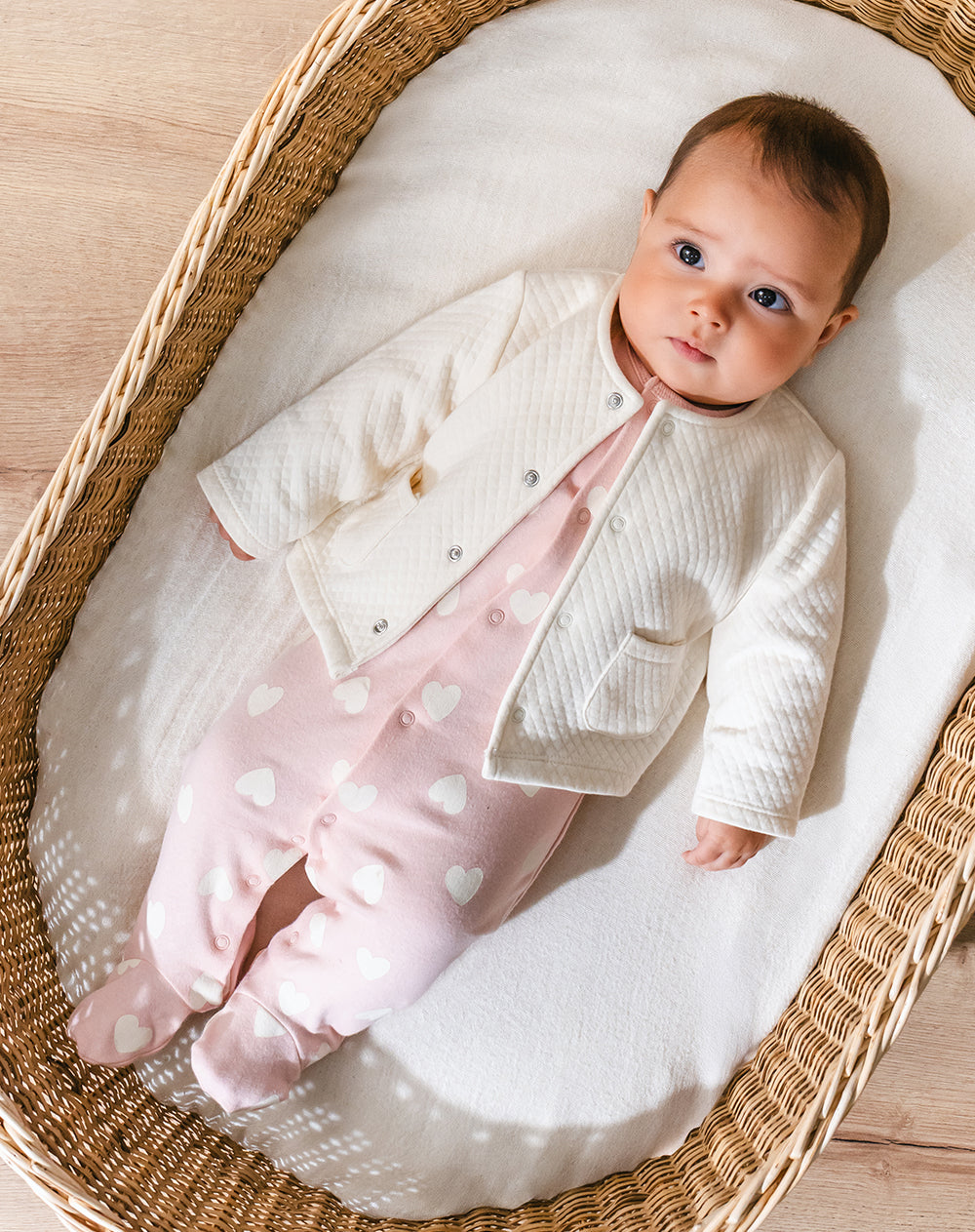 Set bebé unisex body + enterizo + buzo + pantalón + gorro algodón surtida