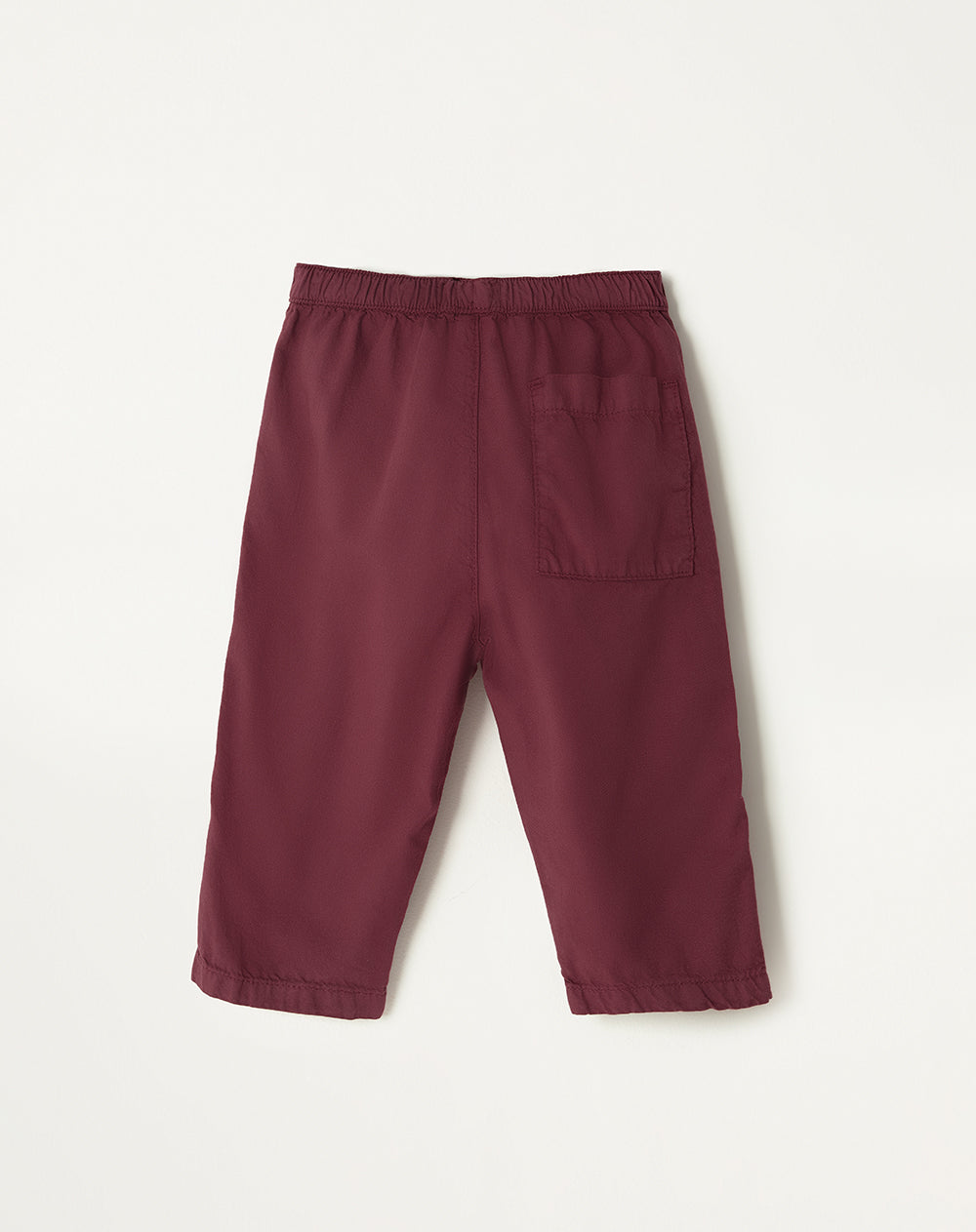 Pantalón loose fit tiro alto en drill vinotinto