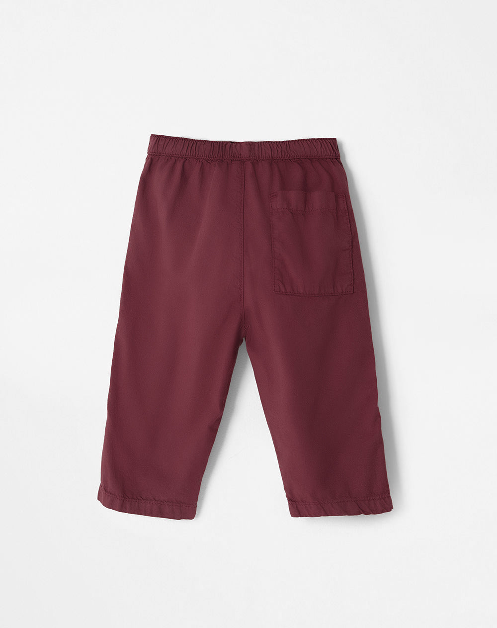 Pantalón loose fit tiro alto en drill vinotinto