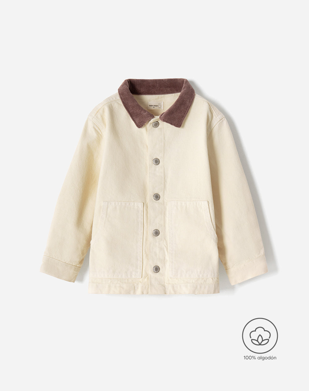 Chaqueta oversize algodón crema niño