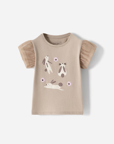 Camiseta regular estampada niña