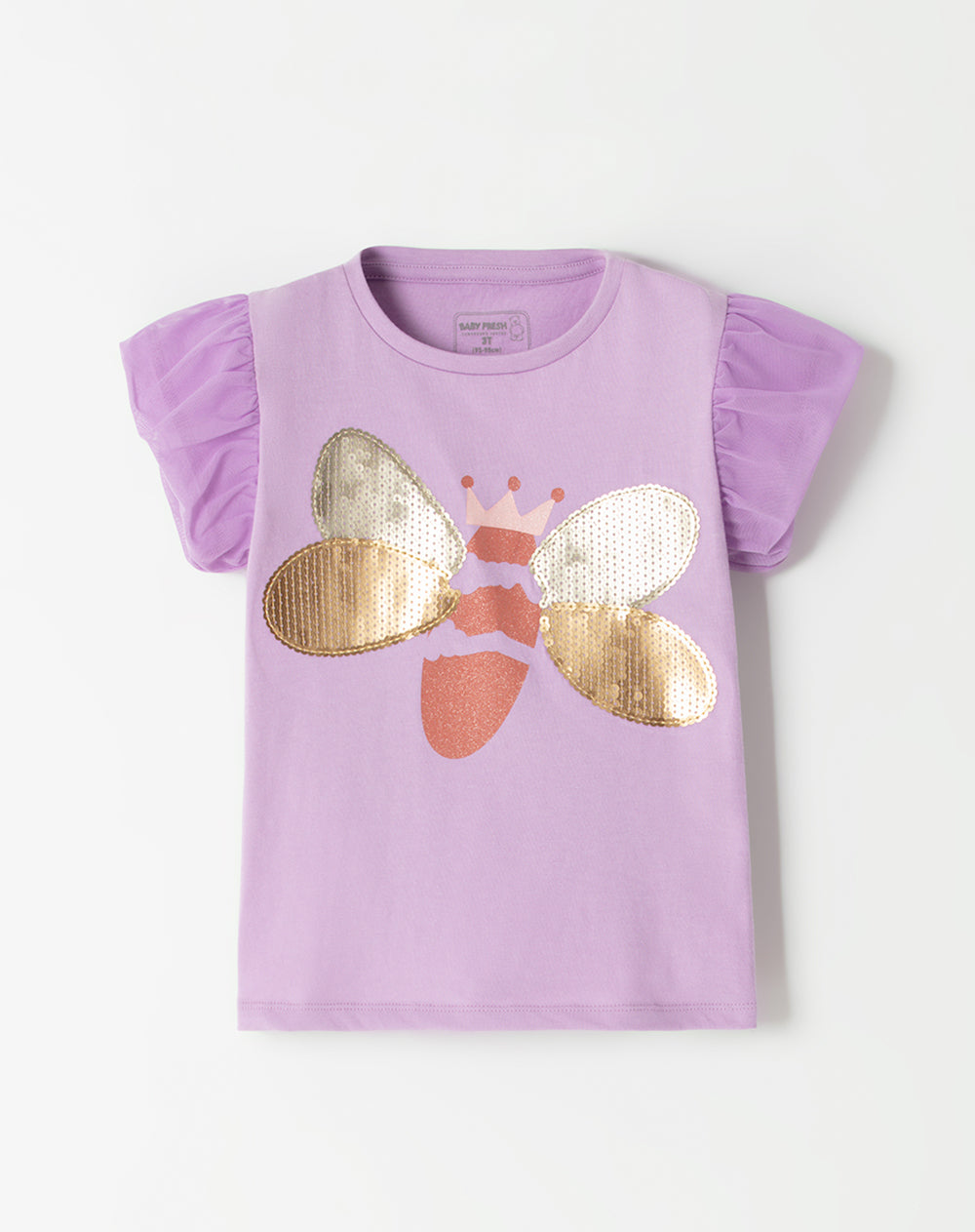 Camiseta regular fit manga corta lila